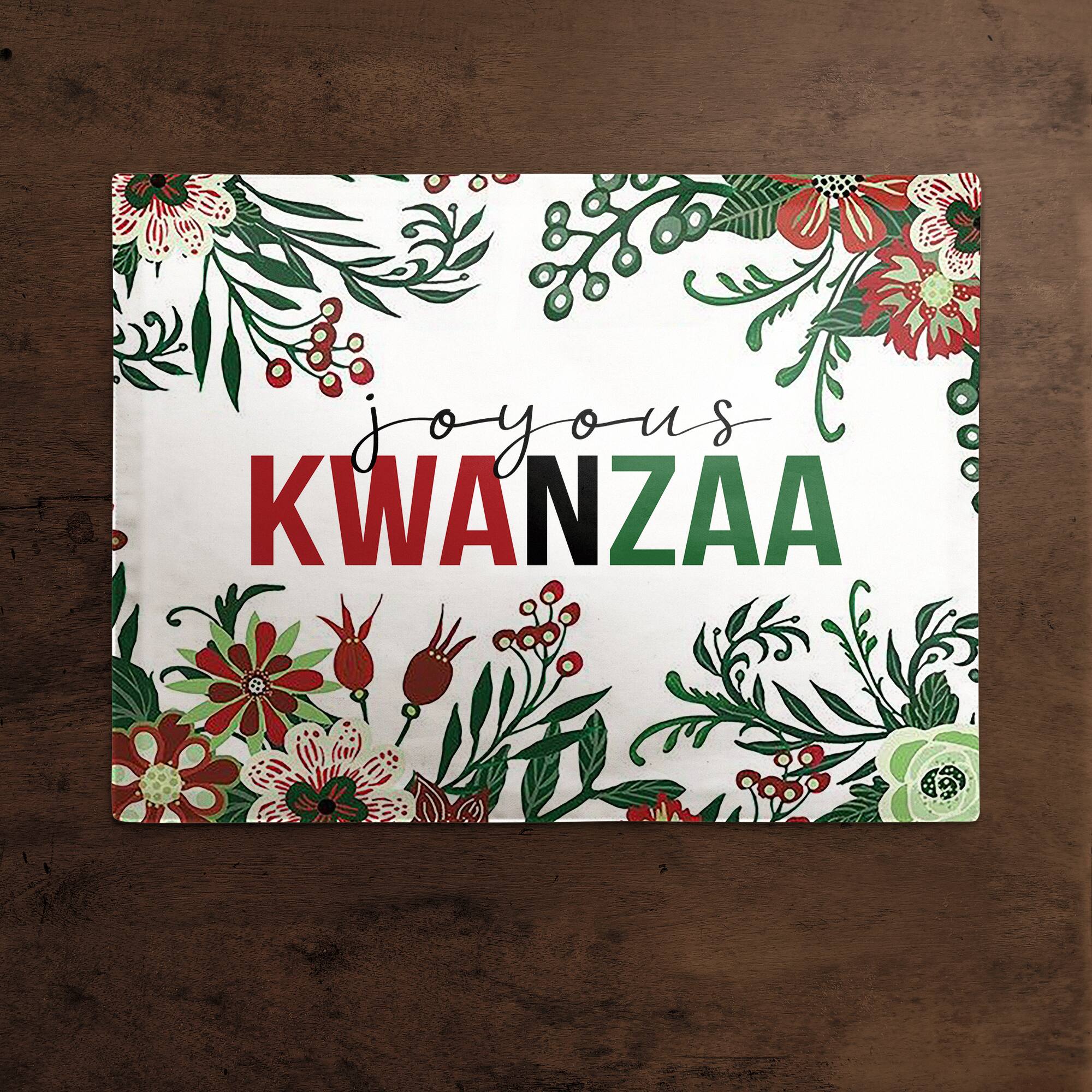 Joyous Kwanzaa Floral Poly Twill Placemat